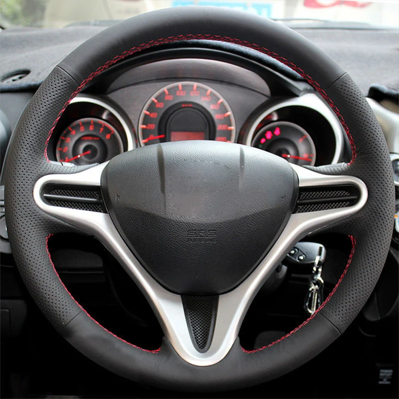 Черный чехол для руля из искусственной кожи черный рулевого колеса автомобиля