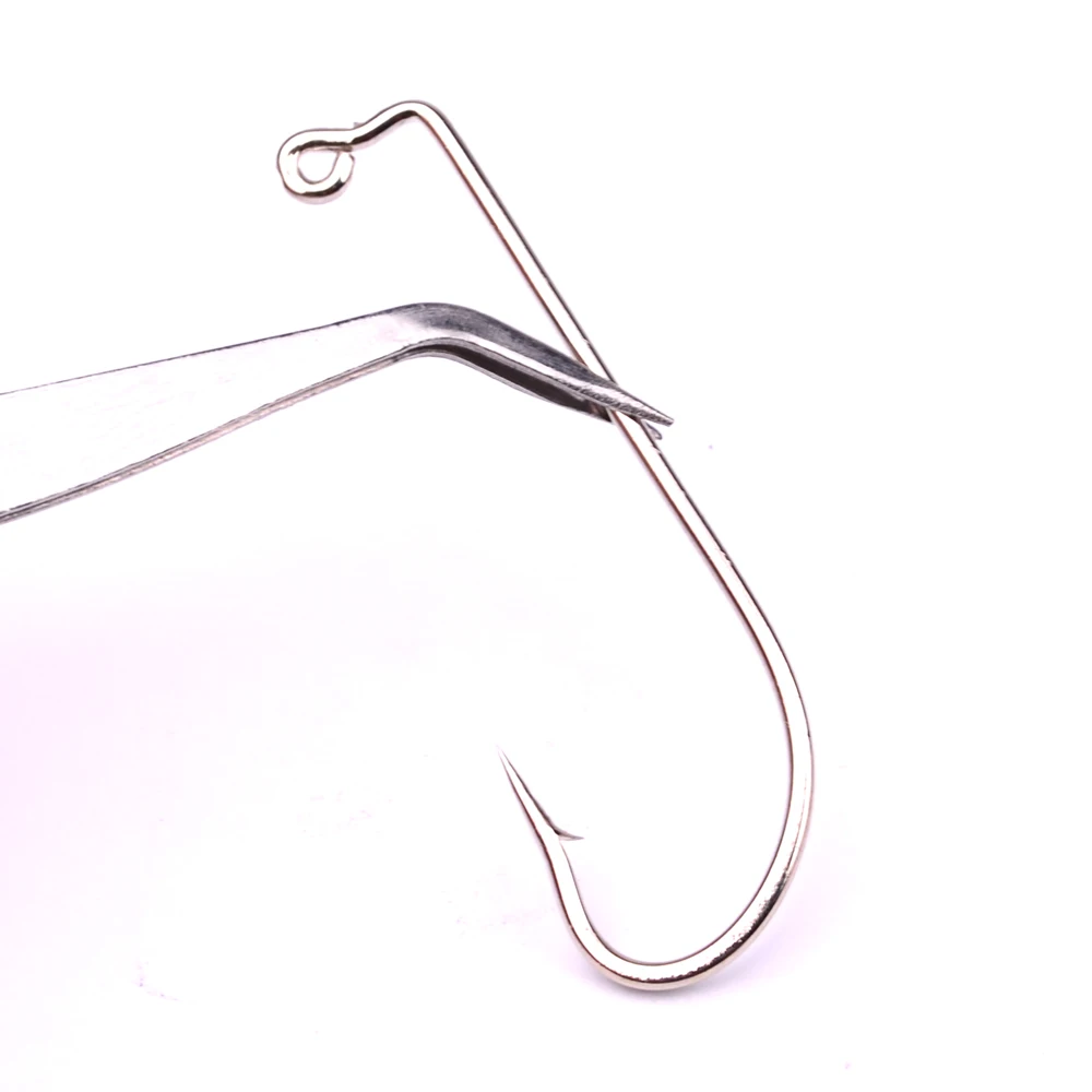100 шт./лот рыболовные крючки из высокоуглеродистой Сталь джиг большой с Размер 2