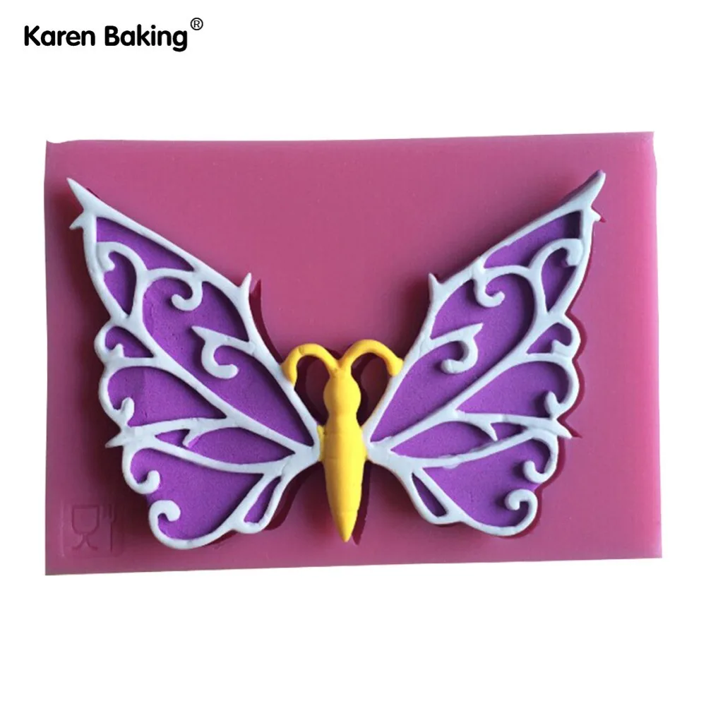 Бабочка Форма конфеты Желе 3D силиконовые помады Кружево плесень украшения