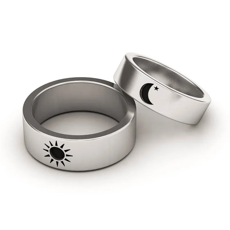 2019 подарок на день матери набор колец с солнцем и луной античное белое золото его