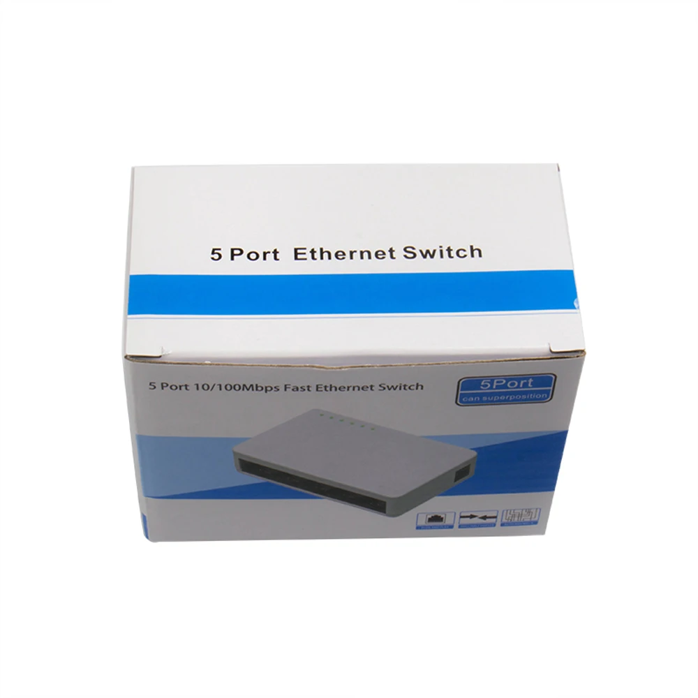 Сетевой коммутатор 5 портов Fast Ethernet 10/100 Мбит/с LAN RJ45 Коммутатор Концентратор с