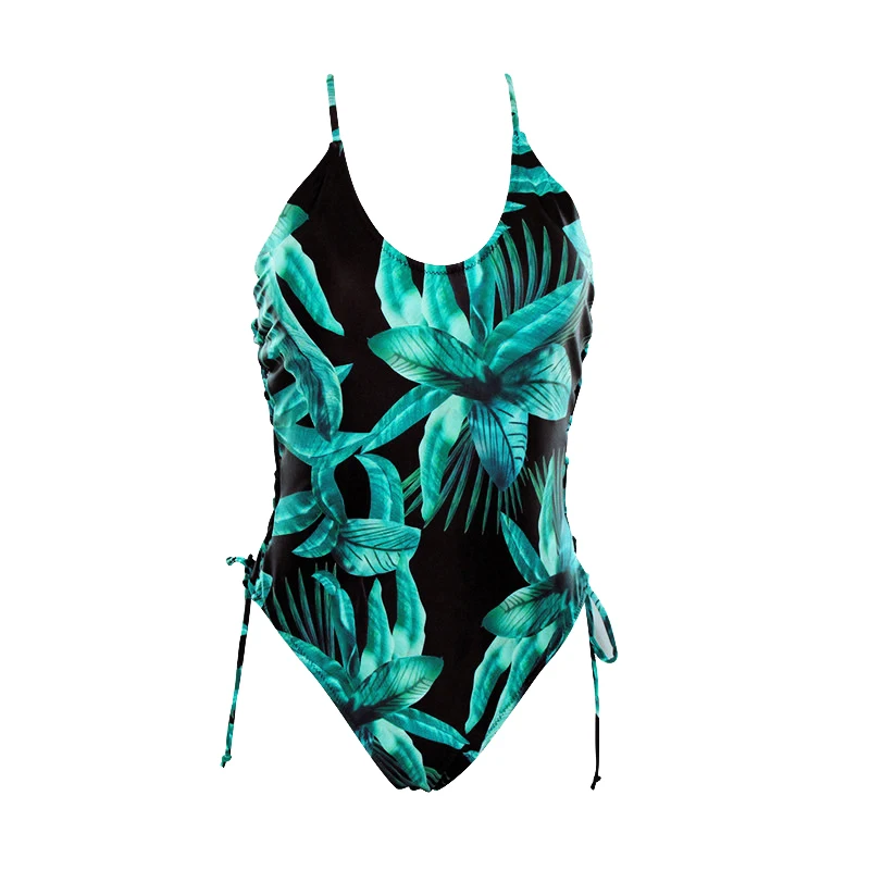 Rhyme Lady swimwear Women 2018 summer One Piece Swimsuit Monokini lady brazilian Swimwear printed hot sale push up bathing suit | Спорт и
