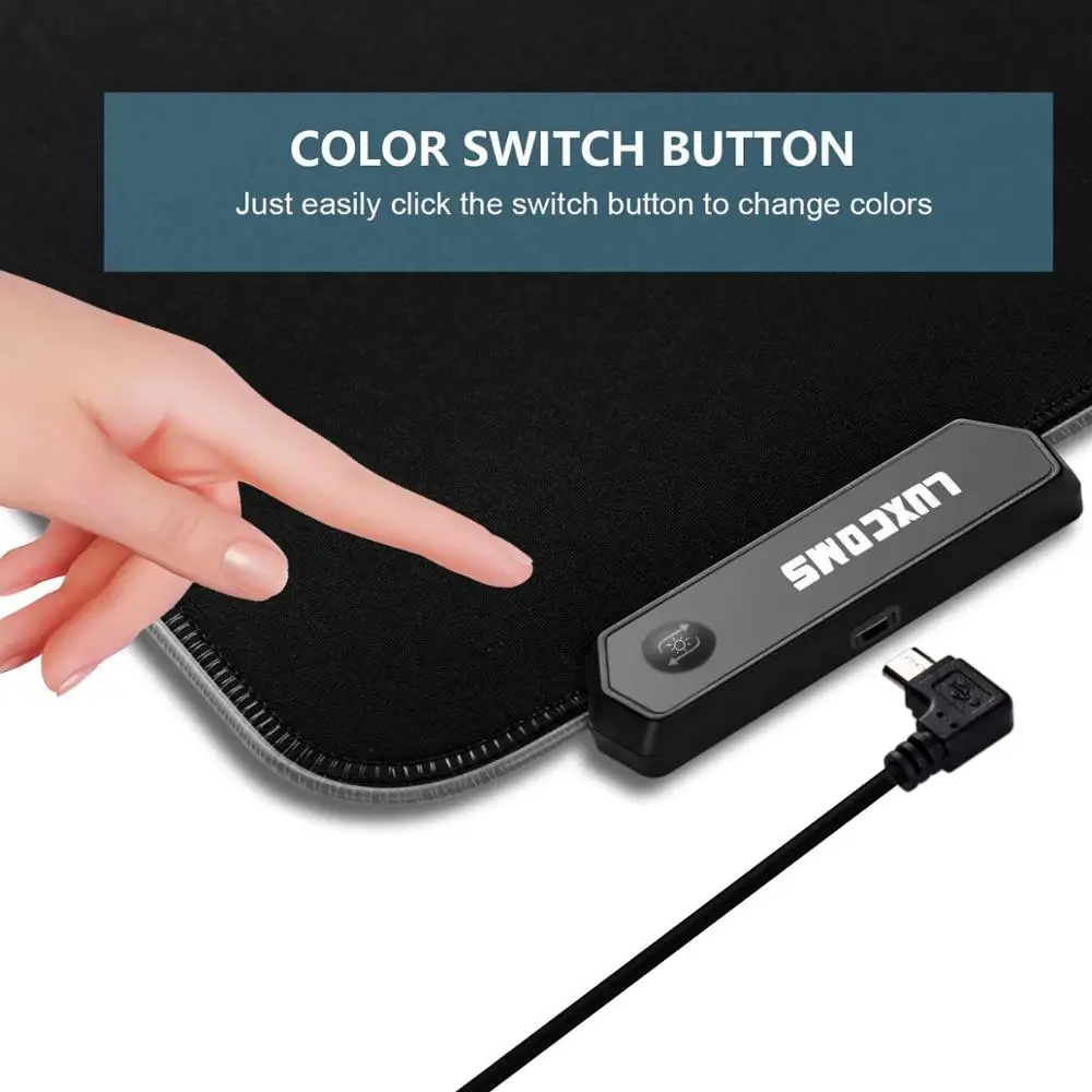 RGB мягкий игровой коврик для мыши Большой светящийся светодиодный расширенный