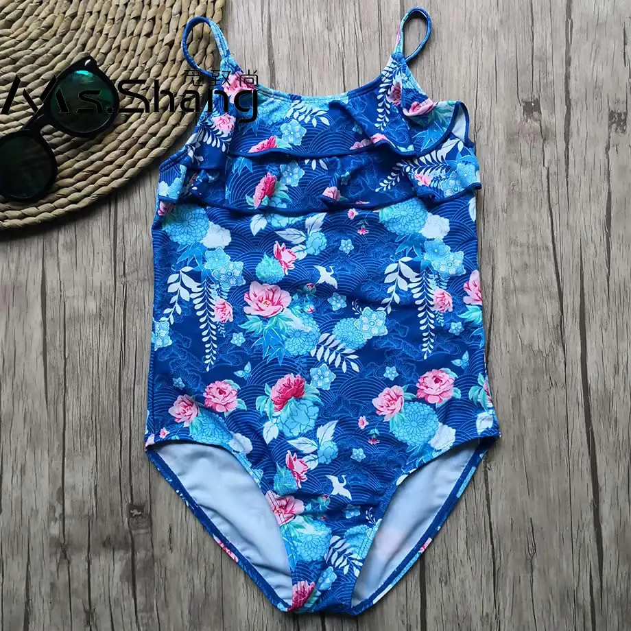 Детский слитный купальник для девочек с цветочным принтом детский купальный