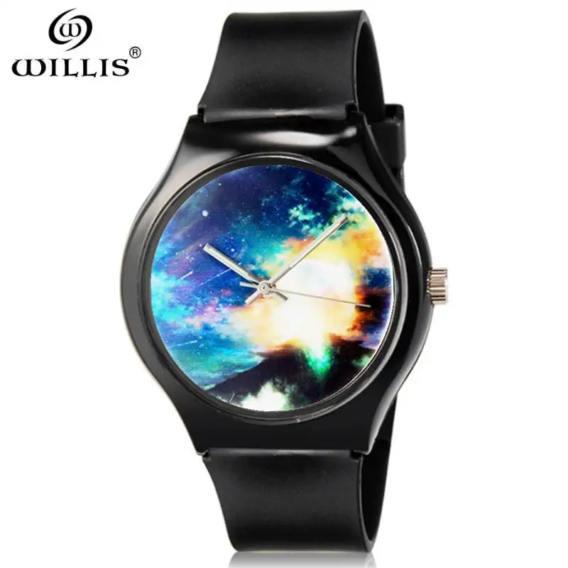 WILLIS женские часы модные черные пластиковые Наручные Кварцевые
