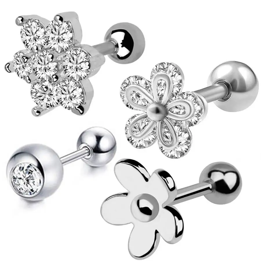 1 шт. в стиле хип хоп из нержавеющей стали Серьги козелка пирсинг циркониевые