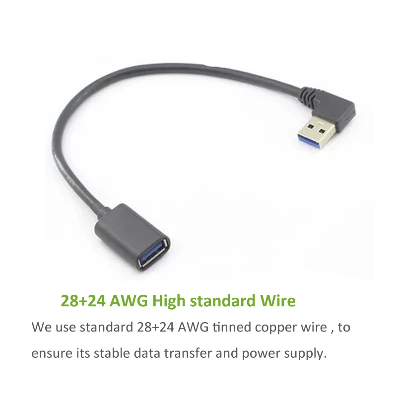 Мини лучший USB 2 0 3 Удлинительный кабель под прямым углом 90 градусов