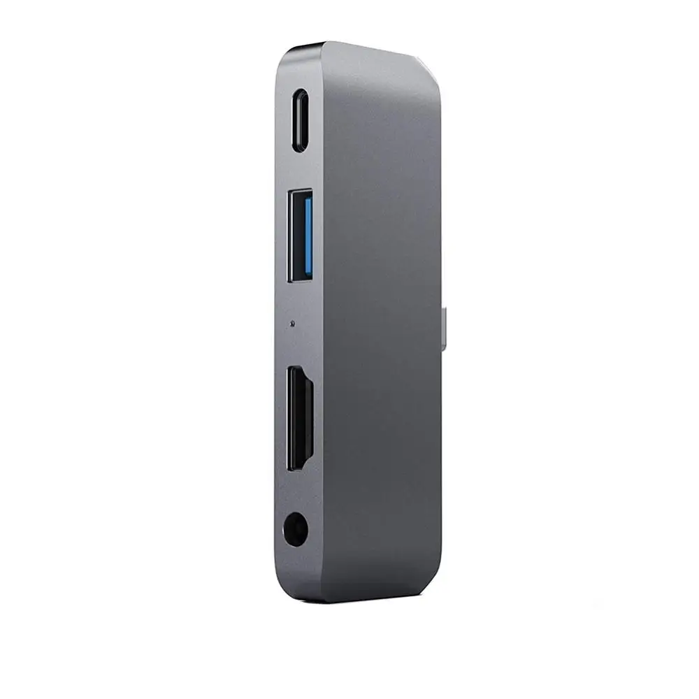 SPACE GRAY Type-C мобильный Pro концентратор адаптер USB 3,1 для USB-C зарядка PD 4K HDMI USB 3,0 и 3,5 мм разъем для наушников для huawei для iPad Pro - Цвет: SPACE GRAY