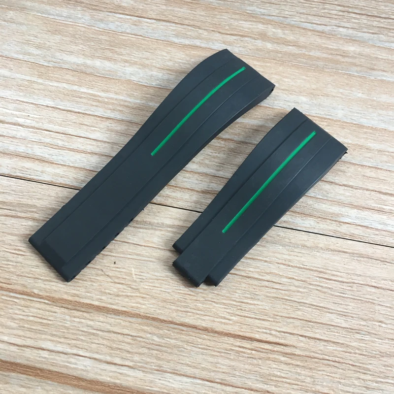 MERJUST New 20mm Black Soft Dustproof Silicone Rubber Watchband For Role strap Daytona Submariner GMT OYSTERFLEX Bracelet