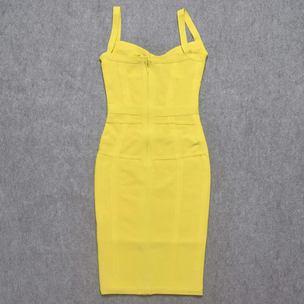 Новинка 2020 модное летнее желтое платье на бретелях спагетти сексуальное женское