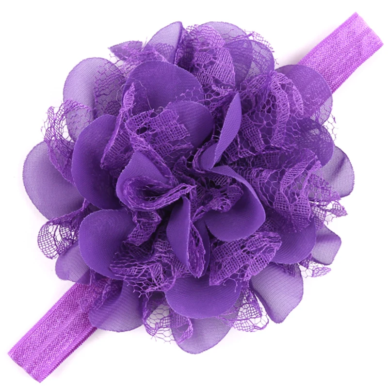 

1PC Newborn Headwear Gauze Fascinator Flower Headband children Hair Band Of Elastic Hair Accessories w-063