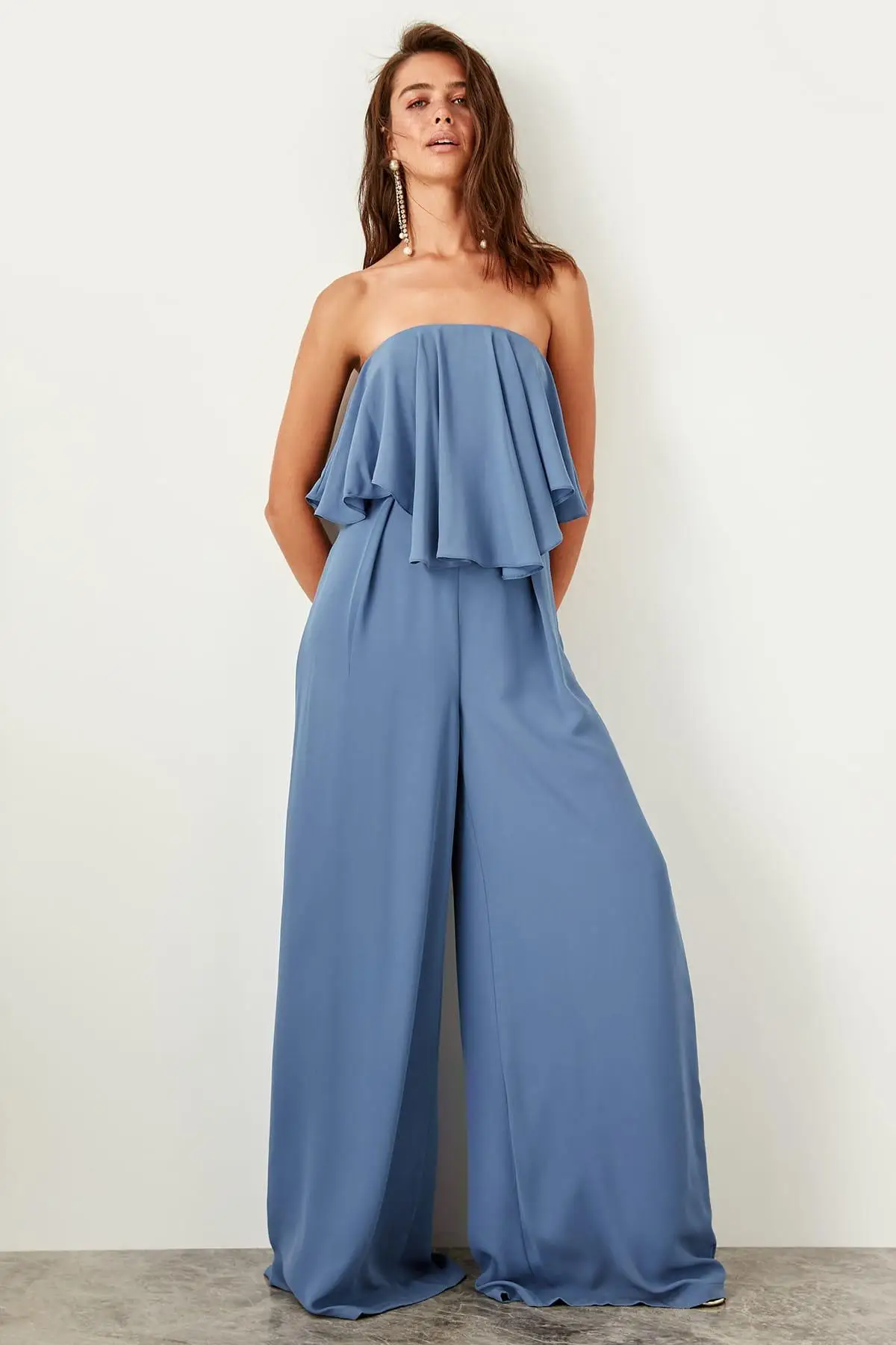 Trendyol синий маховик комбинезон TPRSS19UT0072| |