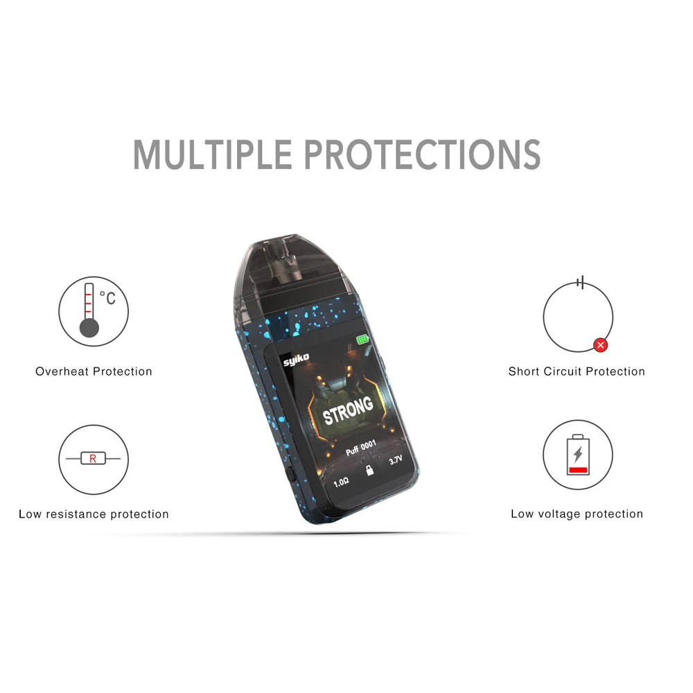 Оригинал Syiko SE Touch Pod Vape комплект 650 мАч батарея с 2 мл картридж контроль