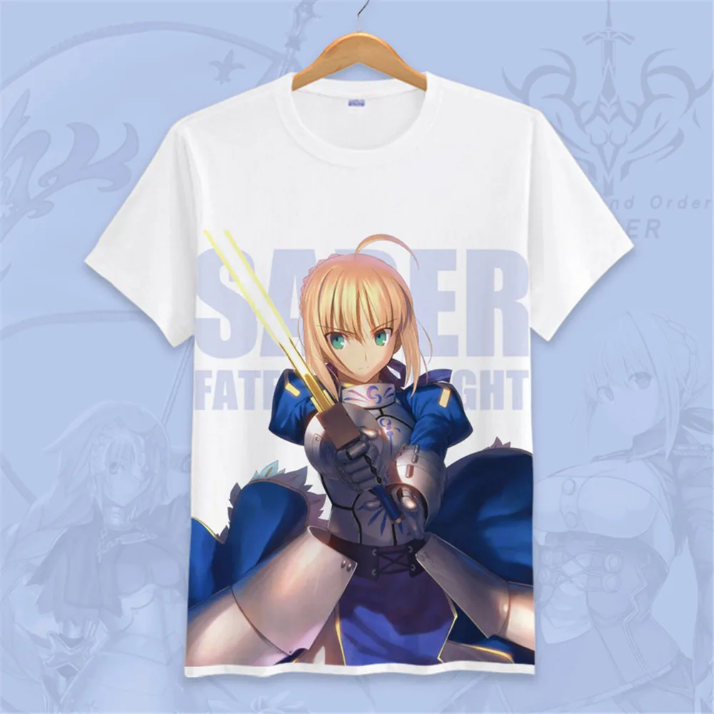 Футболка с надписью Fate/stay night костюм для косплея из Fate Grand Order футболка коротким