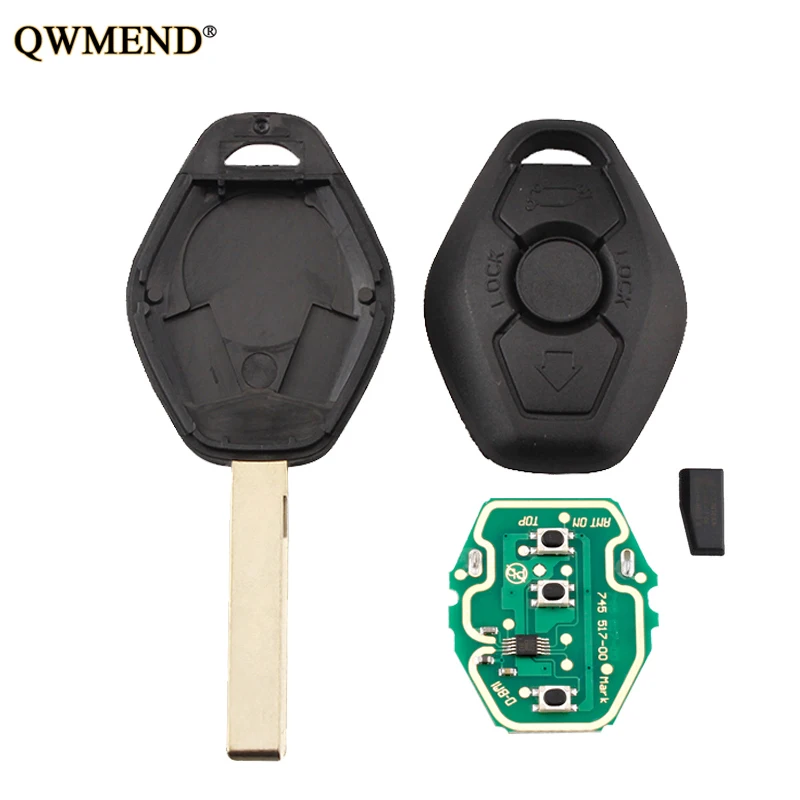 Дистанционный ключ QWMEND 433/315 МГц для BMW EWS 1/5/7 серия 318 325 330 525 530 540 E38 E39 E46 HU58/HU92 Blade|key for
