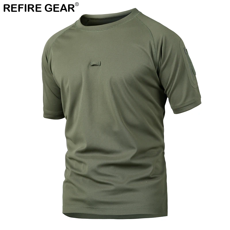 Мужская быстросохнущая футболка Refire Gear дышащая армейская тактическая с коротким