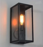 wall sconce clear class cover outdoor wall light metal frame glass wall lamp