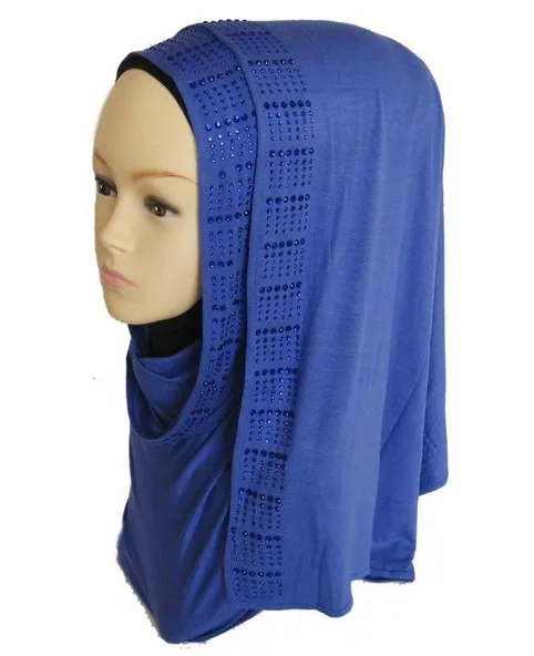 (12 шт./лот) трикотажная ткань из хлопка с разрезами длинный шарф для мусульманки