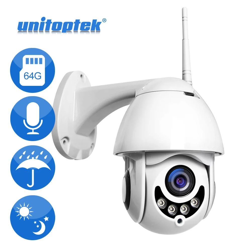 Беспроводная купольная камера 1080 P наружная Wifi PTZ IP безопасности двухсторонняя