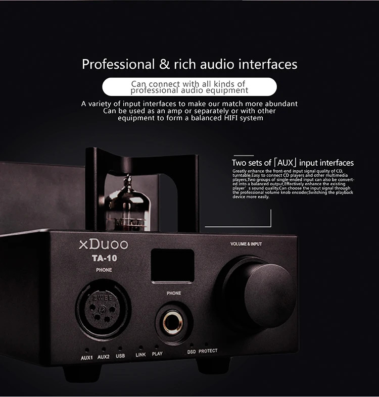 Новинка XDuoo TA 10 AK4490 XMOS USB DSD DAC 12AU7 ламповый усилитель для наушников вход AUX цифровой