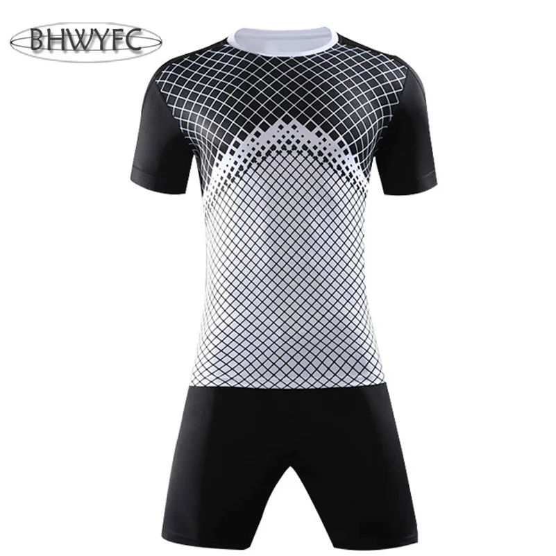 Мужские футбольные наборы BHWYFC тренировочная форма с коротким рукавом для