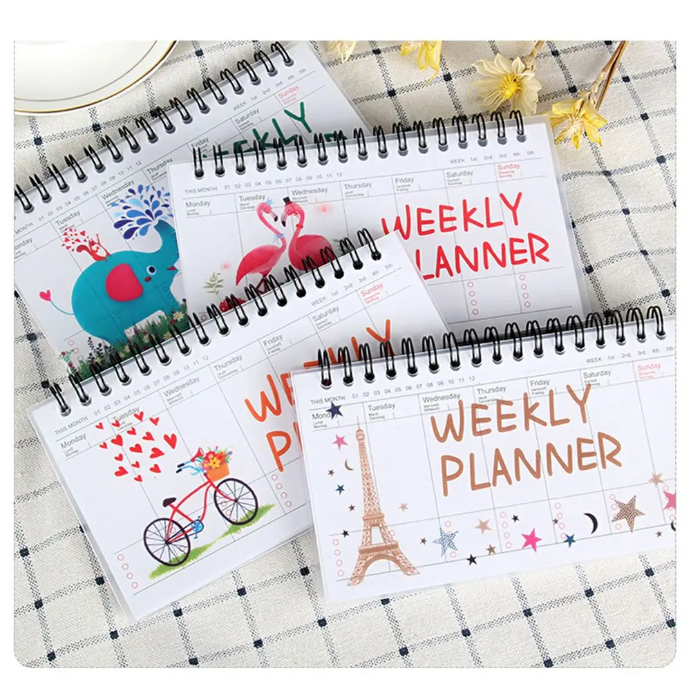 100 страниц мультфильм еженедельник записная книжка на пружинке график повестки