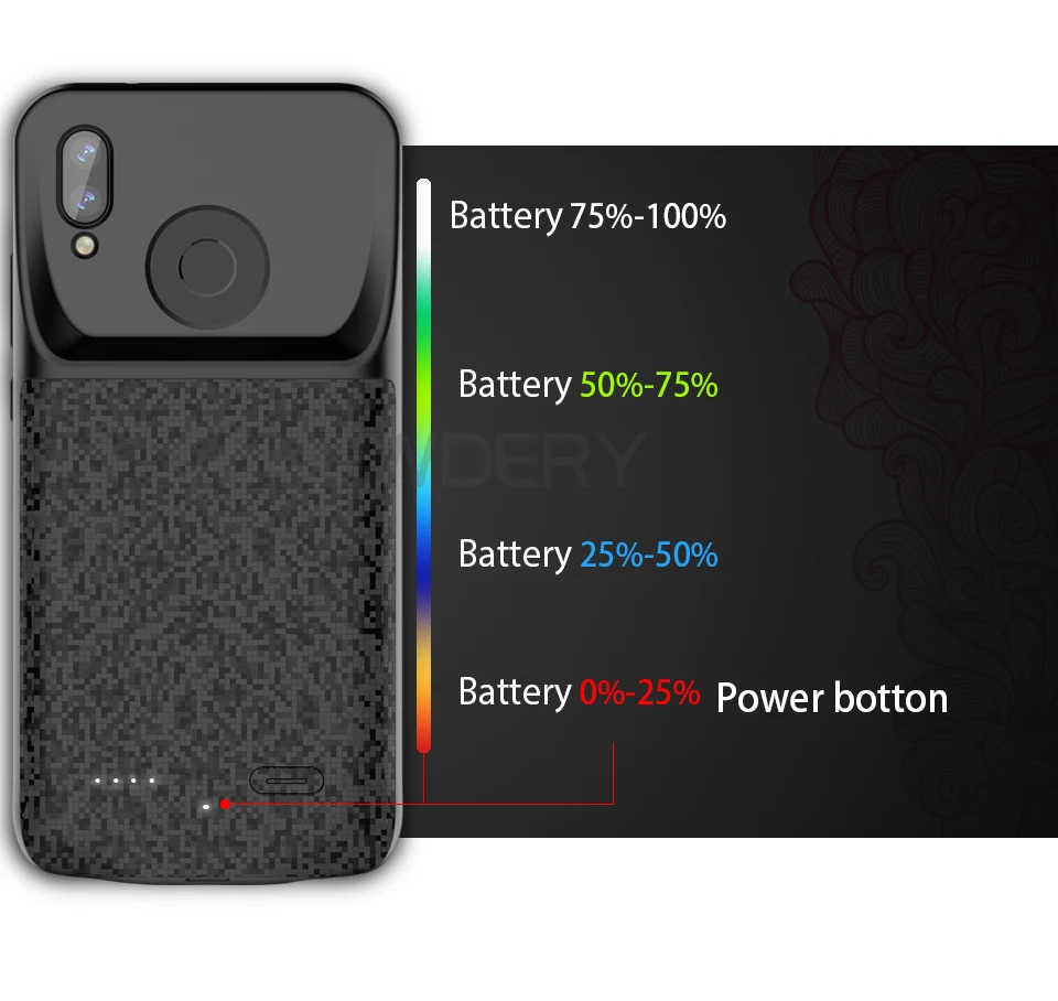 NEWDERY чехол для аккумулятора для Honor nova 3 20 pro 8 8X9 9X10 Lite V20 чехол для внешнего зарядного устройства для huawei P20 Lite nova 3E power bank