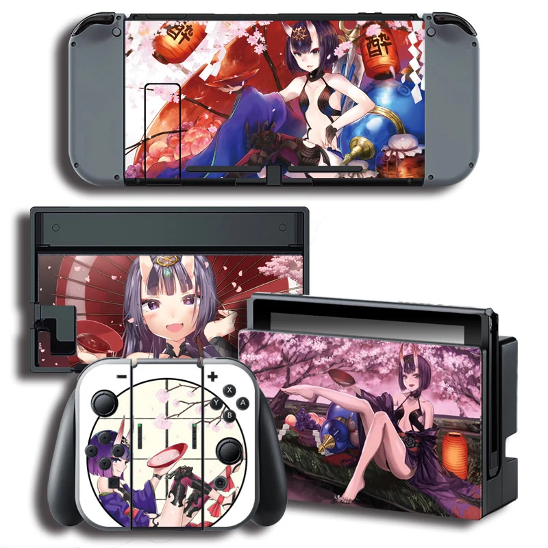 Наклейка Shuten douji для консоли Nintendo Switch NS + контроллер подставка держатель Защитная