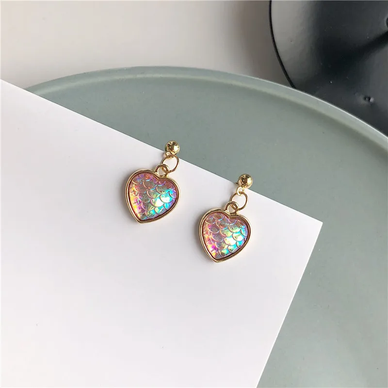 Новые брендовые дизайнерские блестящие розовые серьги в форме сердца