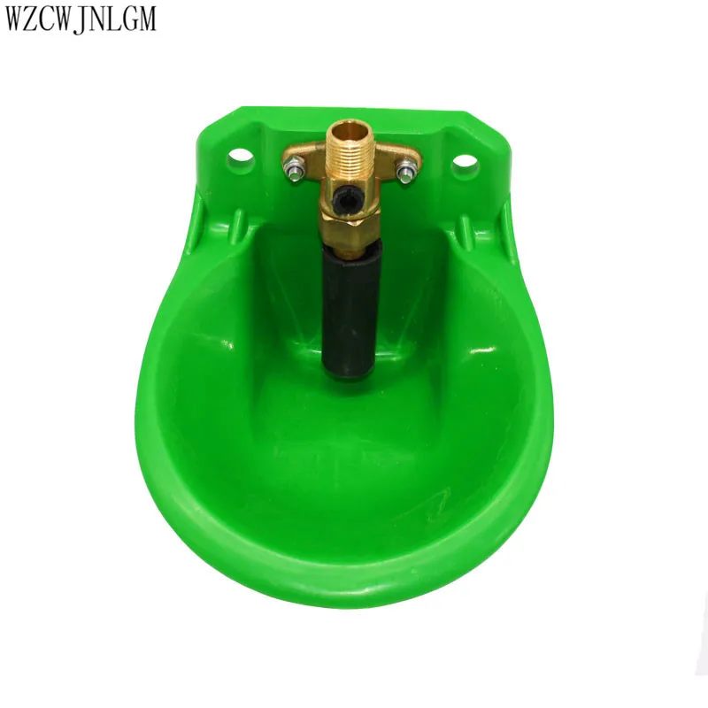 Livestock Sheep Automatic Drinking Bowl Pony Calf Pig Feeder Animal Breeder Brass+ Green Plastic Farm Tools 4pcs