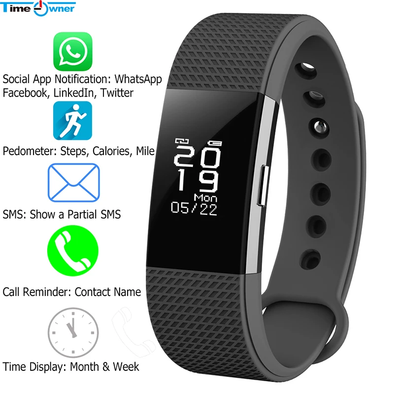 Смарт браслет TimeOwner F2 с Bluetooth фитнес трекером и Пульсометром|bluetooth wristband|smart