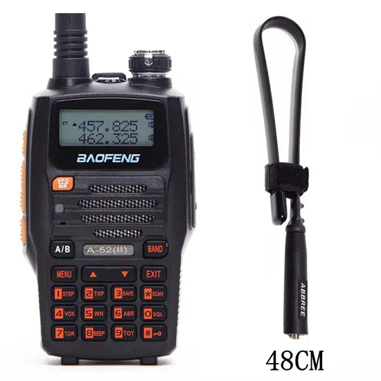 black 48 cm antenna Baofeng A-52 8 Вт мощная рация cb двухстороннее радио 10 км дальний трансивер 8 Вт портативное обновление A52 UV-5R - Цвет: black 48 cm antenna