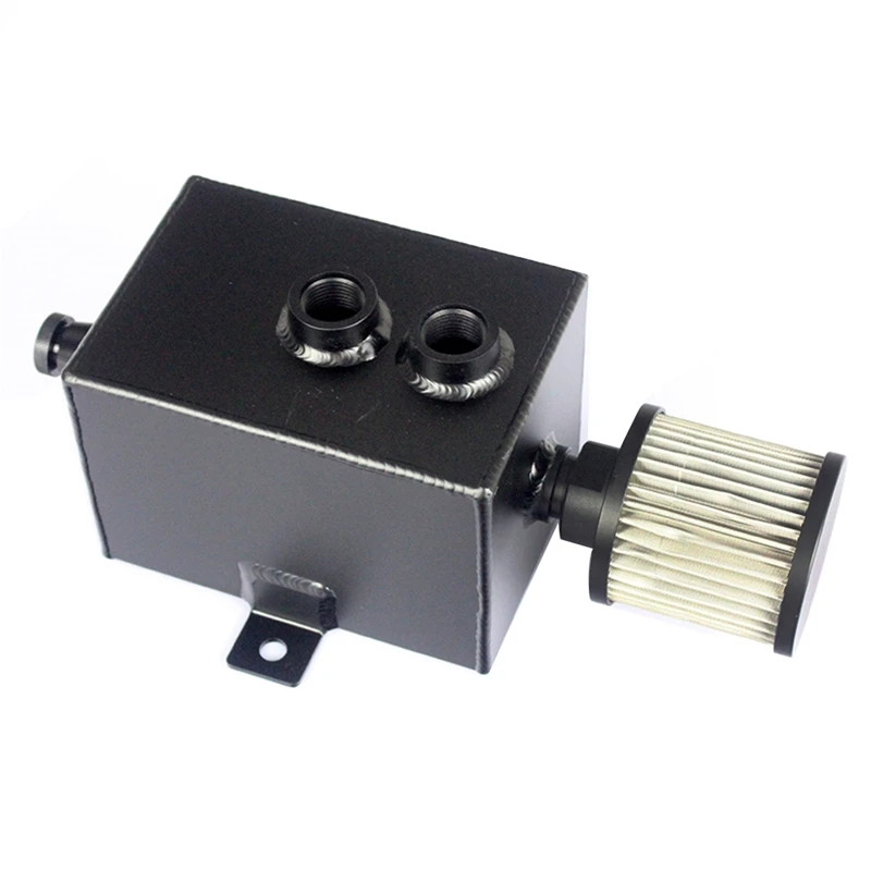 Type 4 New Aluminum Engine Oil Catch Can Tank+ Breather& Drain Tap Baffled - Цвет: Type 4