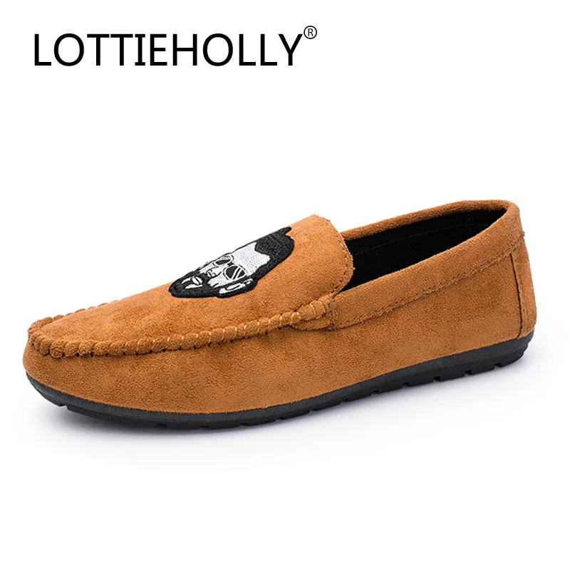 2018 LOTTIEHOLLY новые весенние модные мужские лоферы из флока на плоской подошве
