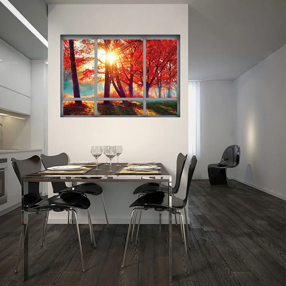 2018 Новый 3D Моделирование поддельные наклейки на окна стены для спальни Лаванда