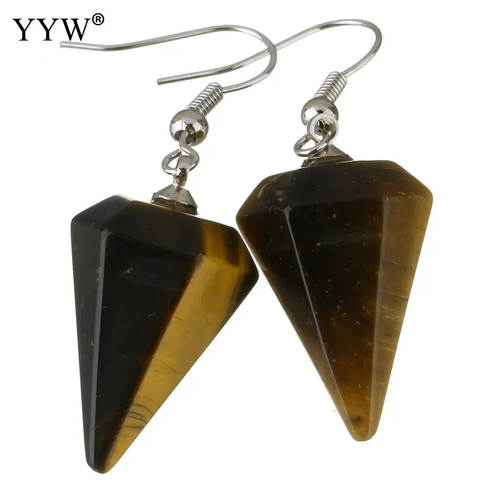 YYW Европейский Панк серьги из натурального камня пуля тигровый глаз морской опал