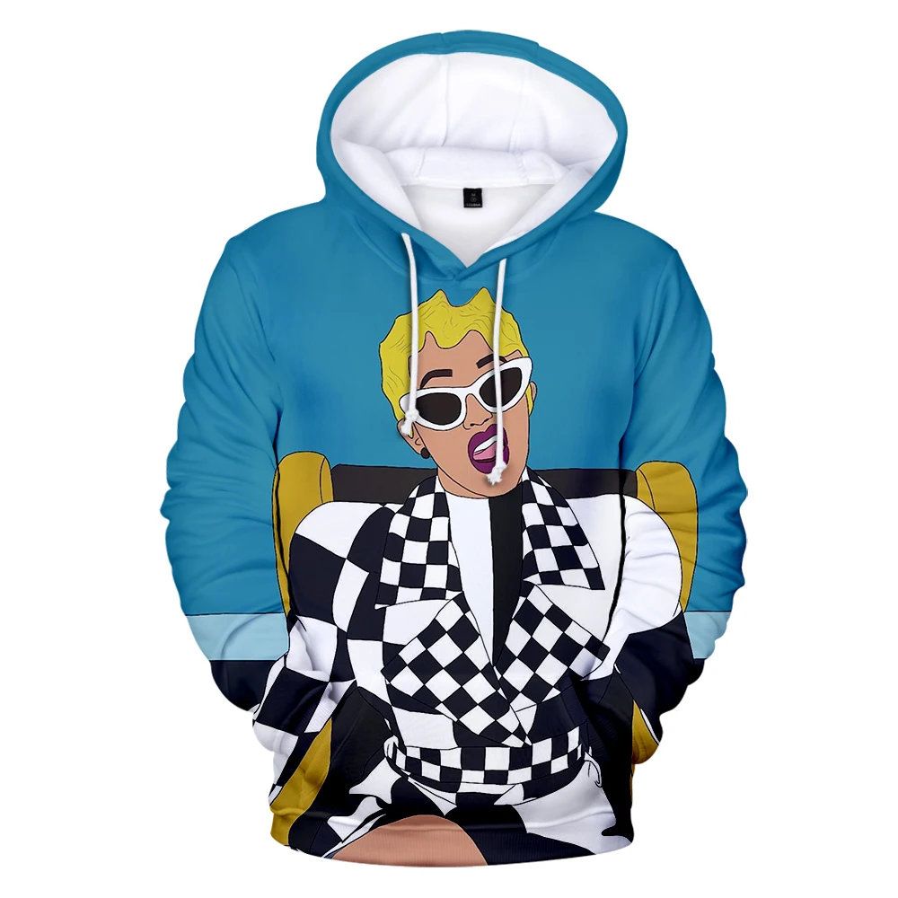 Модные хип хоп Cardi B 3D толстовки кофты для мужчин/для женщин уличная одежда Harajuku с
