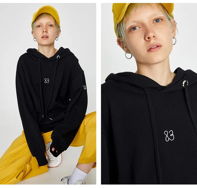 Toyouth New Autumn Lazy Cartoon Printing Women Sweatshirts Loose Hooded Long Sleeve Pullovers Korean Stylish Female Tops Hoodies