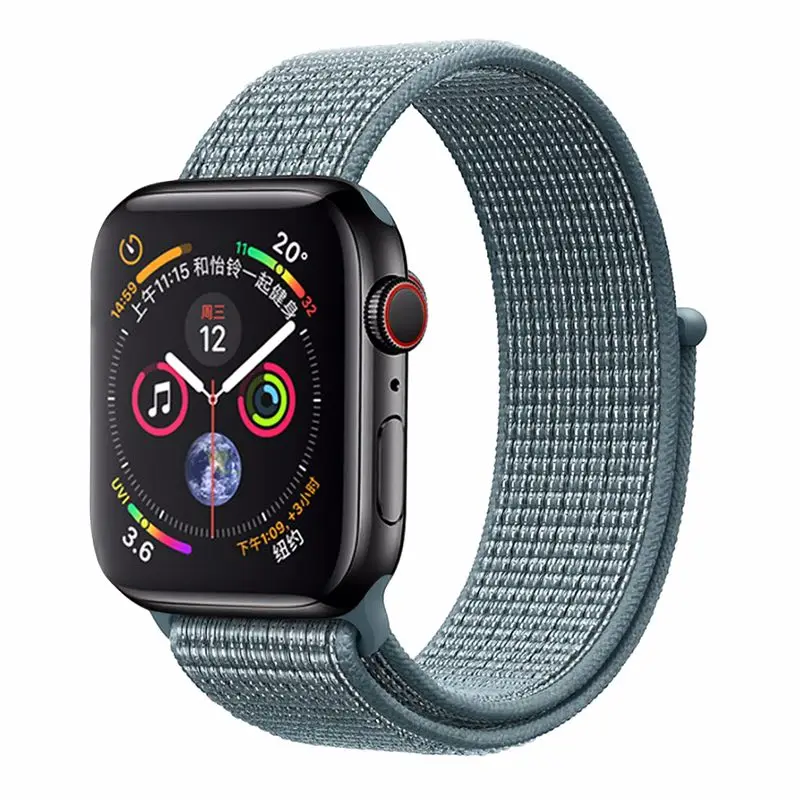 Новая нейлоновая петля ремешок для Apple Watch 4 цветной спортивный сменный ремешок для iWatch Series 1 2 3 4 ремешок для часов 38 мм 40 мм 42 мм 44 мм - Цвет ремешка: NEW Blue Feather