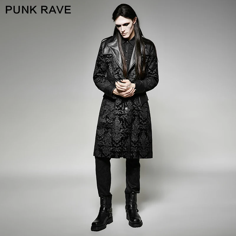 Панк Rave темно-рок streampunk Готический великолепный узор Для мужчин; Длинная Куртка пальто Y692, хорошее качество, бренд