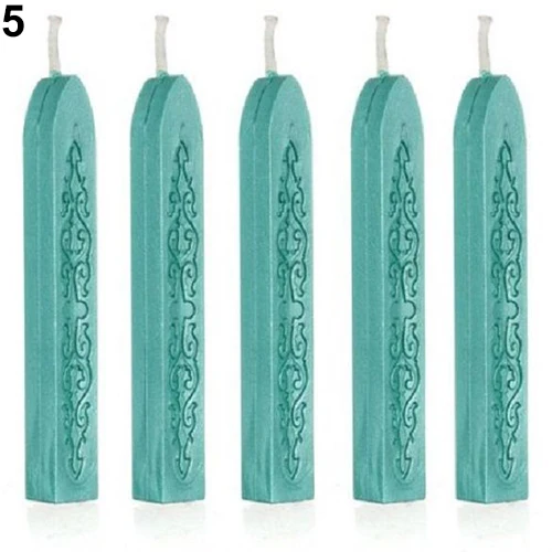 5Pcs Colorful Candle Wedding Square Style Sealing Wax Stick with Wick Set | Канцтовары для офиса и дома