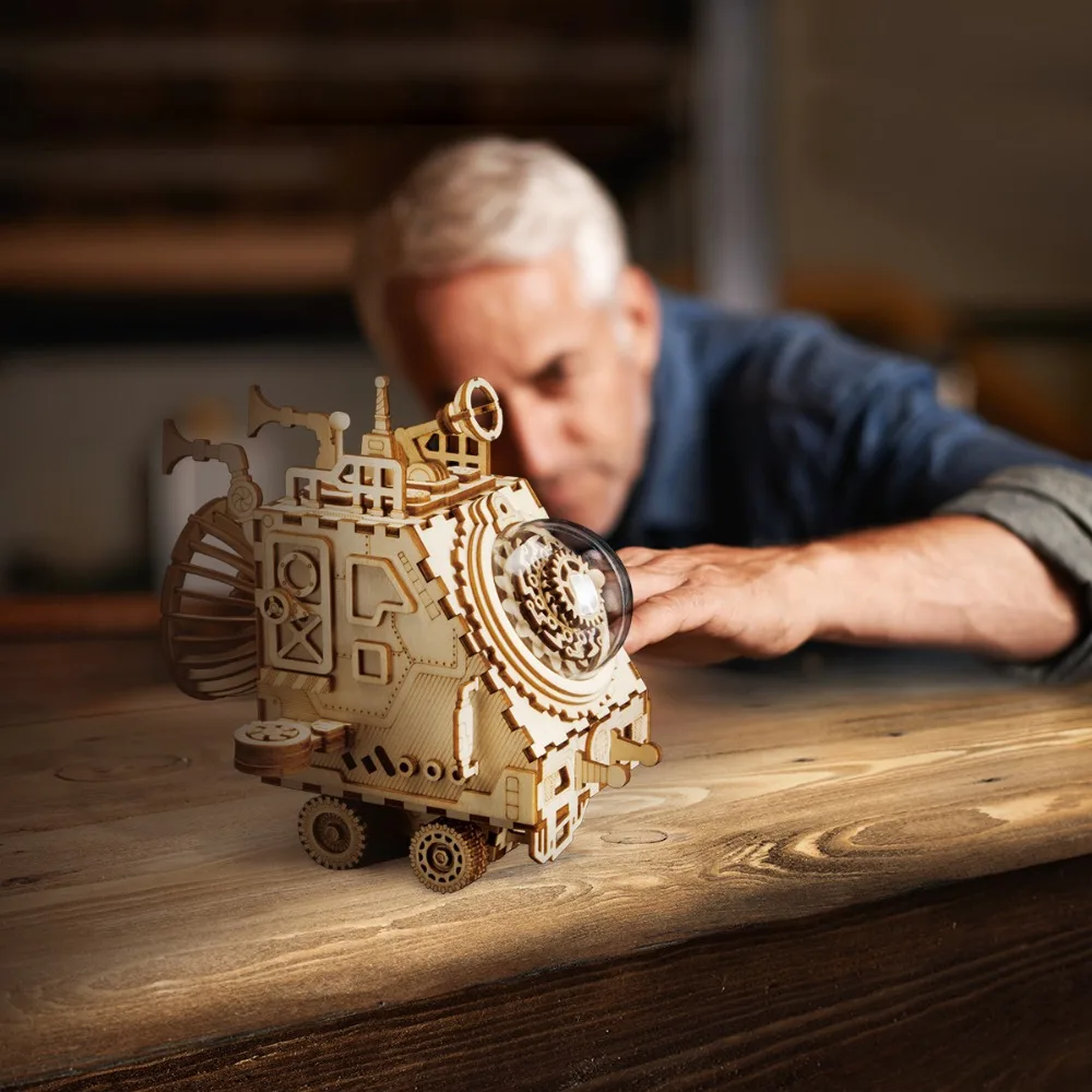 Robotime DIY 3D подвижный космический корабль головоломка собранная деревянная модель
