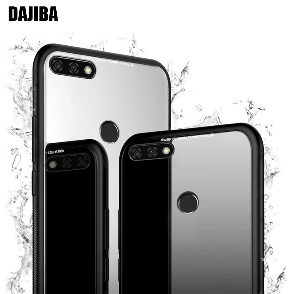Стеклянный чехол для Huawei Enjoy 7c 7s 7x 7a Роскошный из закаленного стекла задняя крышка