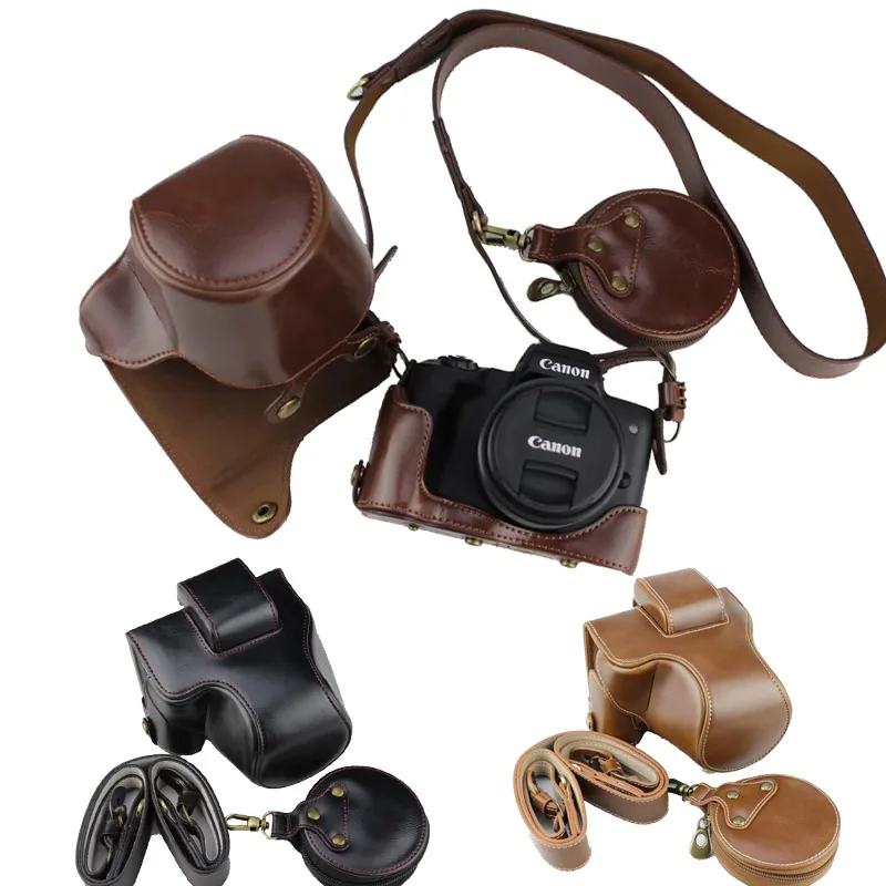 Чехол из искусственной кожи для камеры Canon EOSM50 EOS M50 защитный чехол с плечевым