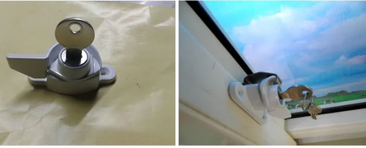 Раздвижные оконные замки белый/черный алюминий сталь Переводные окна полумесяц