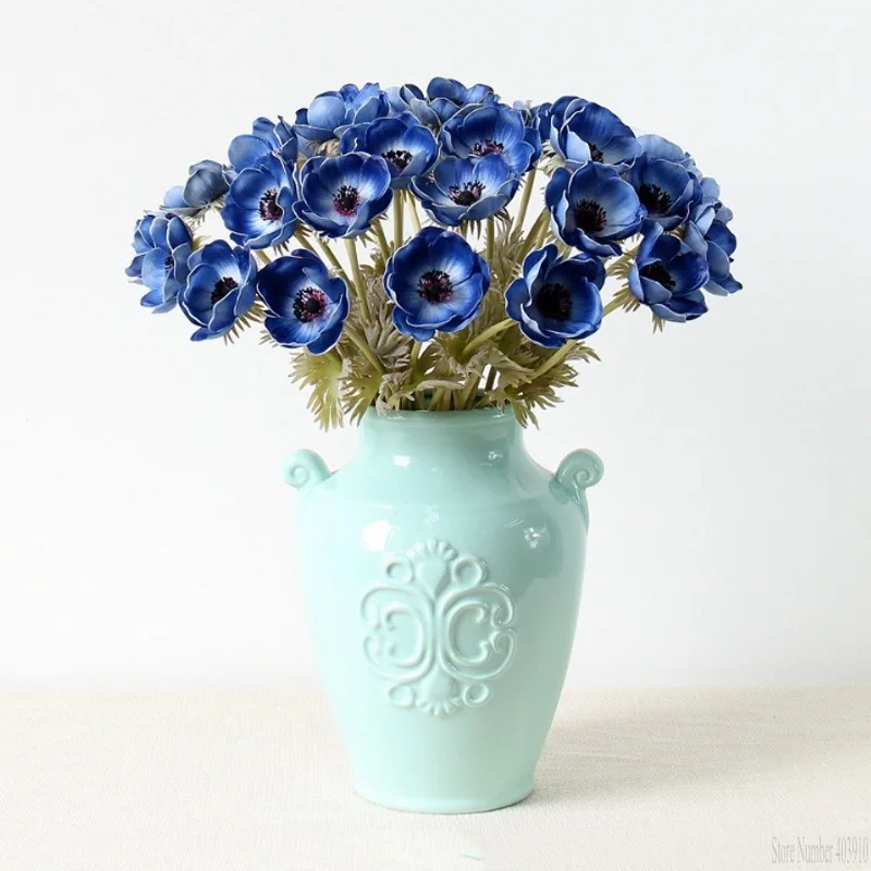 Настоящие на ощупь искусственные анемоновые цветы шелковые для осени свадебные