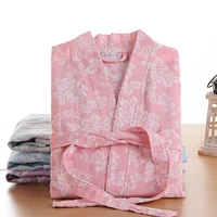 new spring autumn 100 cotton nightgown sexy bath robe womens sleepwear double deck gauze sleepshirts female home bathrobe