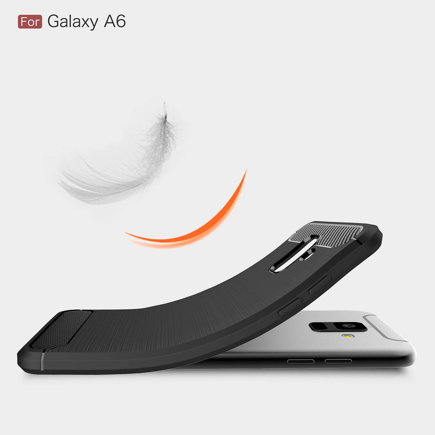 2018 чехол из углеродного волокна для Samsung Galaxy A6 Мягкий силиконовый телефона |