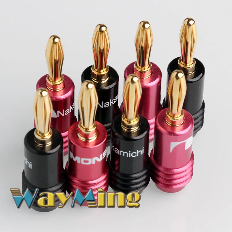 8 шт. банановый спикер кабель вилки 4 мм медь банан провода разъемы для HiFi