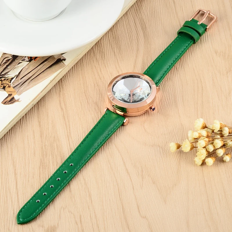 Женские наручные часы Montre Femme с цветочным принтом Lotus кожаные ярких цветов для